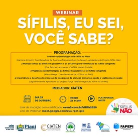 Debate virtual discute prevenção e tratamento da Sífilis no Piauí