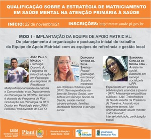 Estão abertas as inscrições para profissionais da saúde participarem do curso de Matriciamento