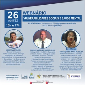 WEBINÁRIOS  - SAÚDE MENTAL E AS VULNERABILIDADES