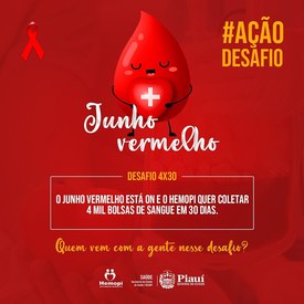 No mês do doador de sangue, Hemopi promove um desafio do bem