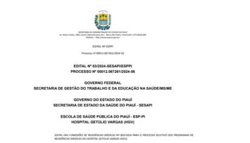 Sesapi lança edital para residências médicas no HGV