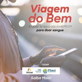 Hemopi e Uber fazem ação para reforçar estoque de sangue